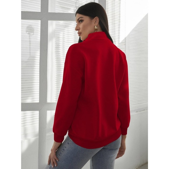 🌟 minimalist Half Zip Kangaroo Pocket Sweatshirt - Picture 6 of 11